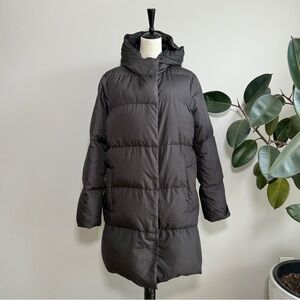 J. Crew Black Down Belted Puffer Coat XL